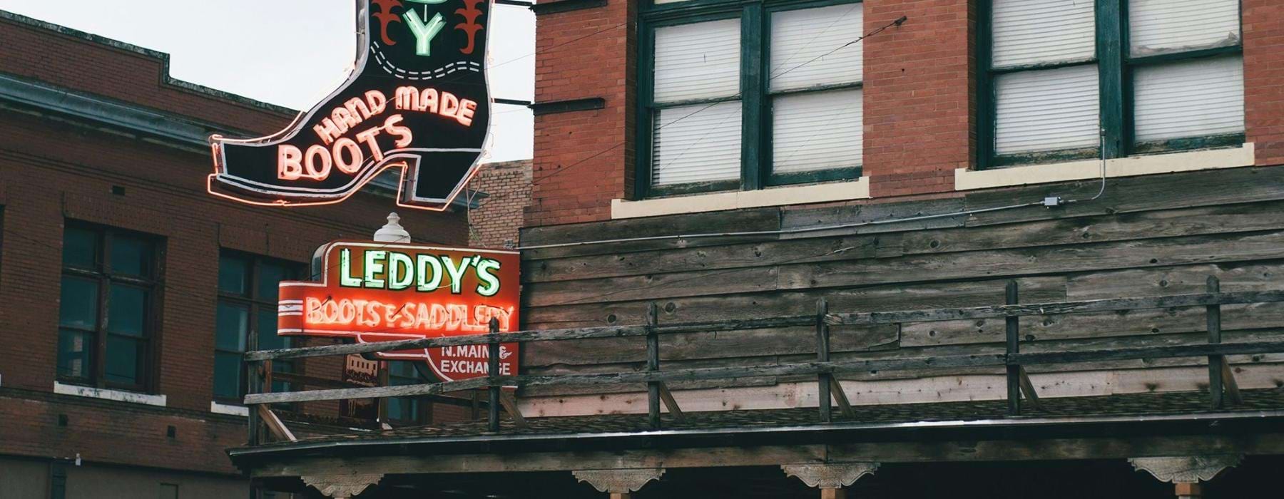 a sign on a building in Fort Worth